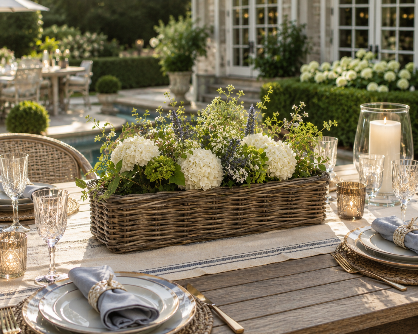 Rattan Rectangle Centerpeice Basket - Basketly