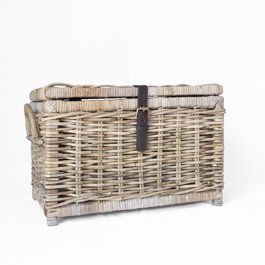 Rattan Chest with Faux Leather Buckle - Basketly