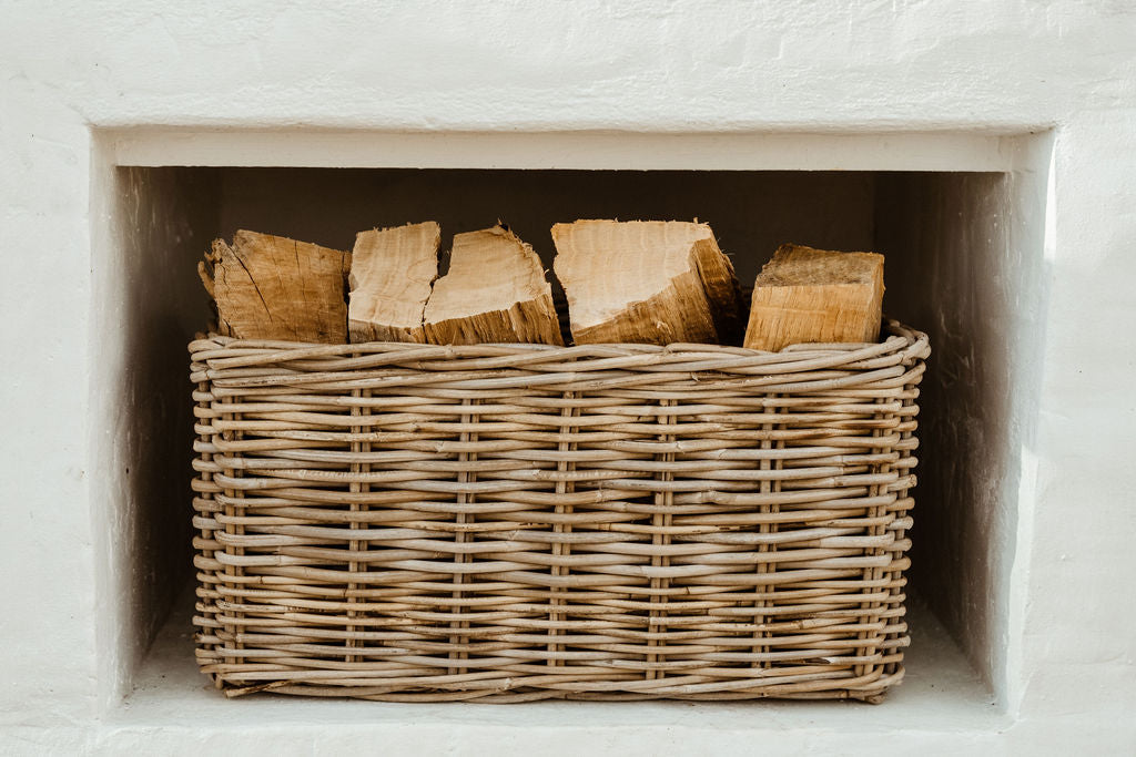 Rattan Rectangle Basket Kubu Grey - Basketly