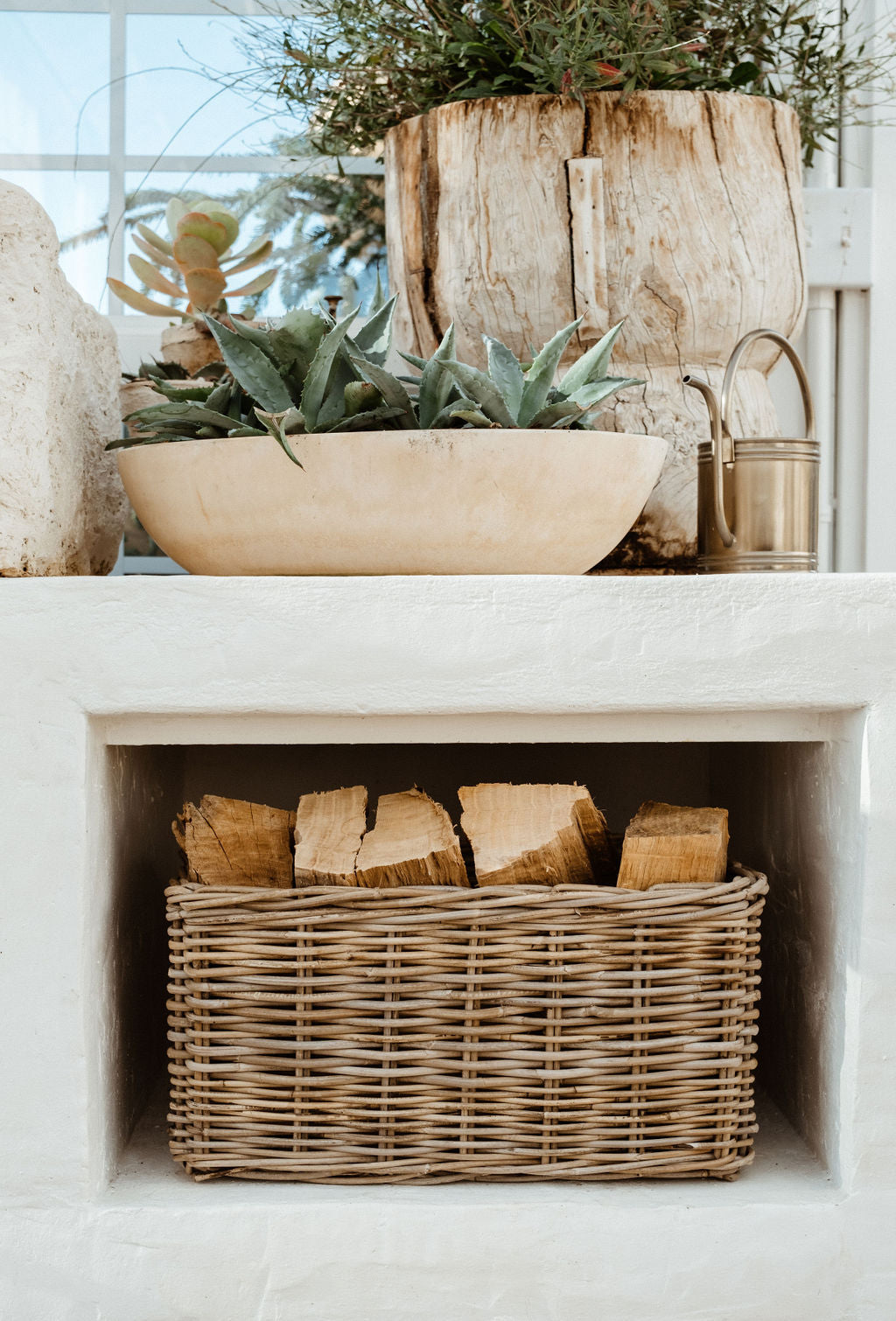 Rattan Rectangle Basket Kubu Grey - Basketly
