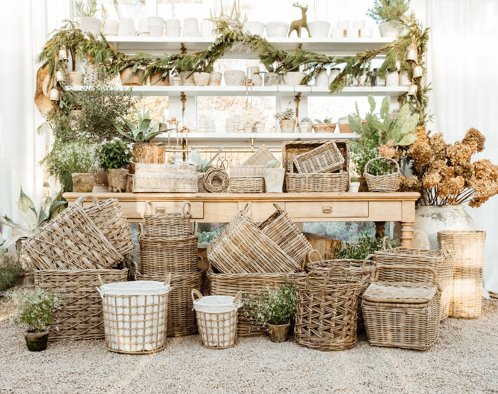 Round Basket with Zig-Zag Weave - Basketly