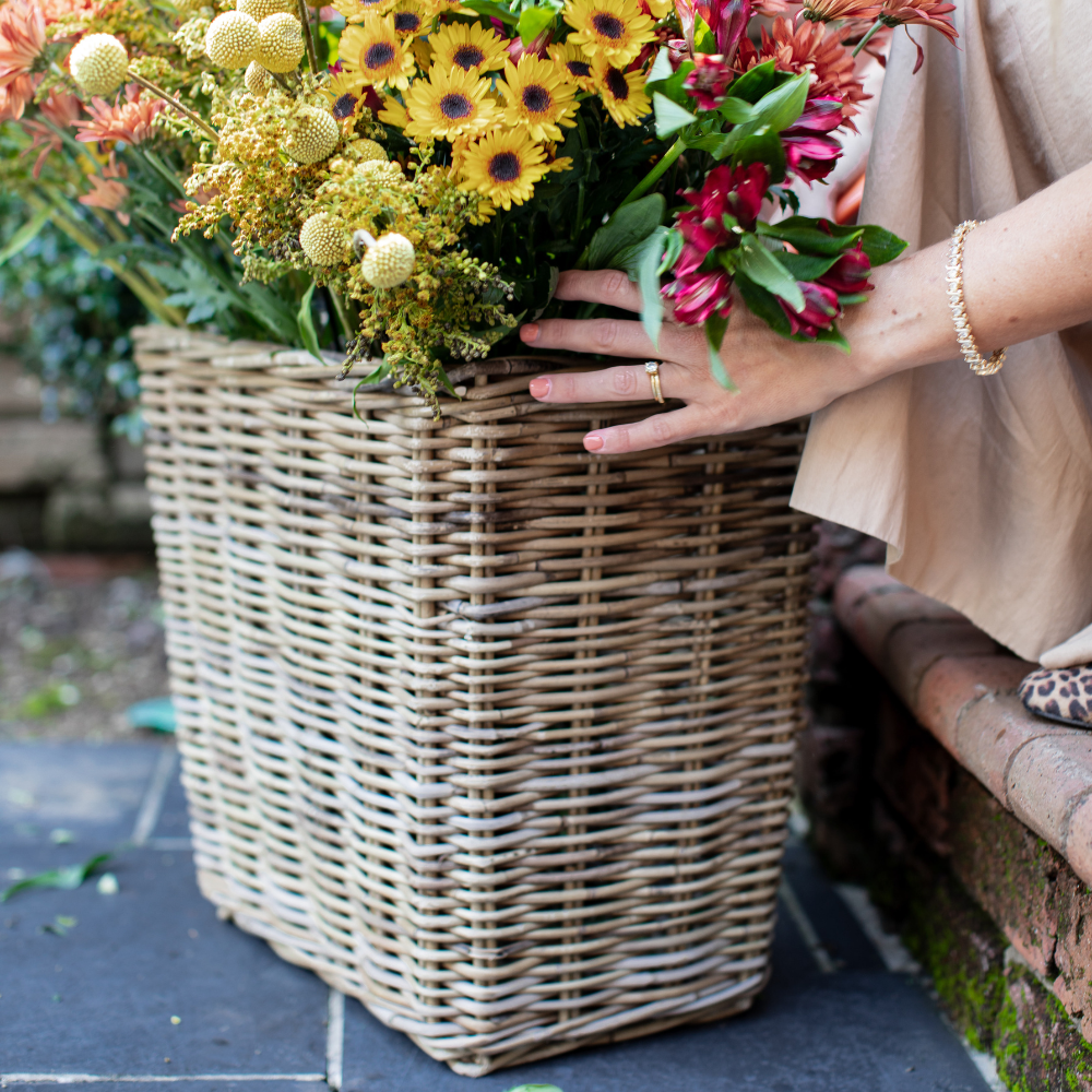 Rattan Tall Flower Basket - Basketly