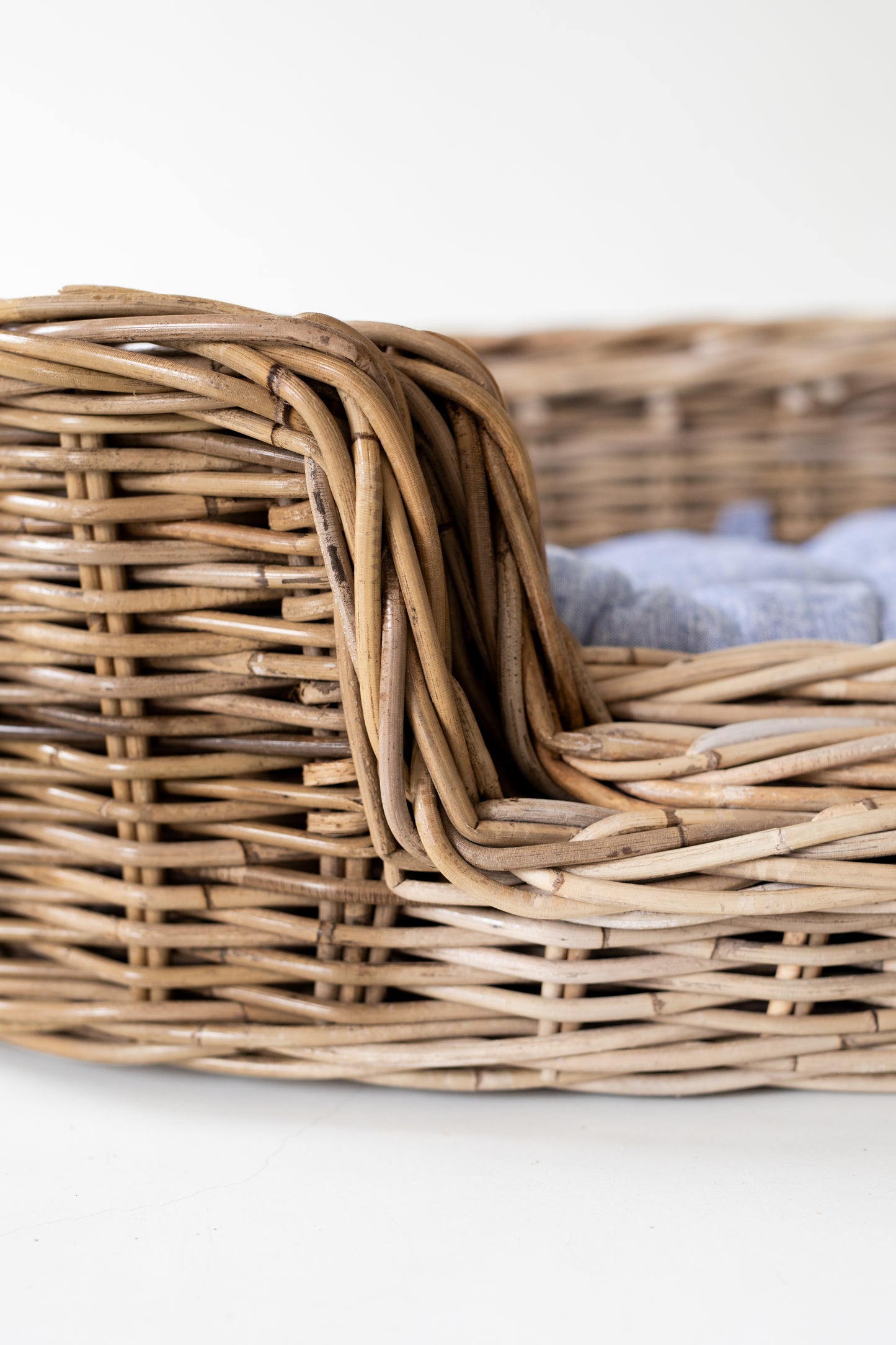 Oval Rattan Pet Bed with Pillow - Basketly