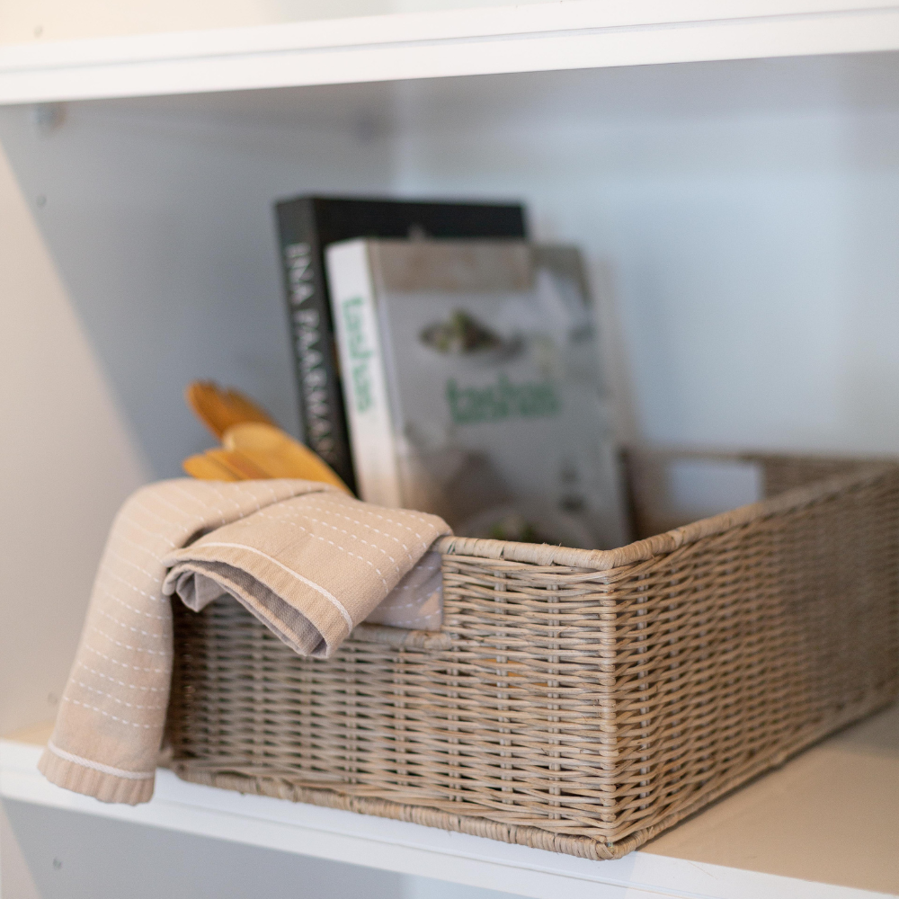 Wicker Shallow Storage Basket - Basketly