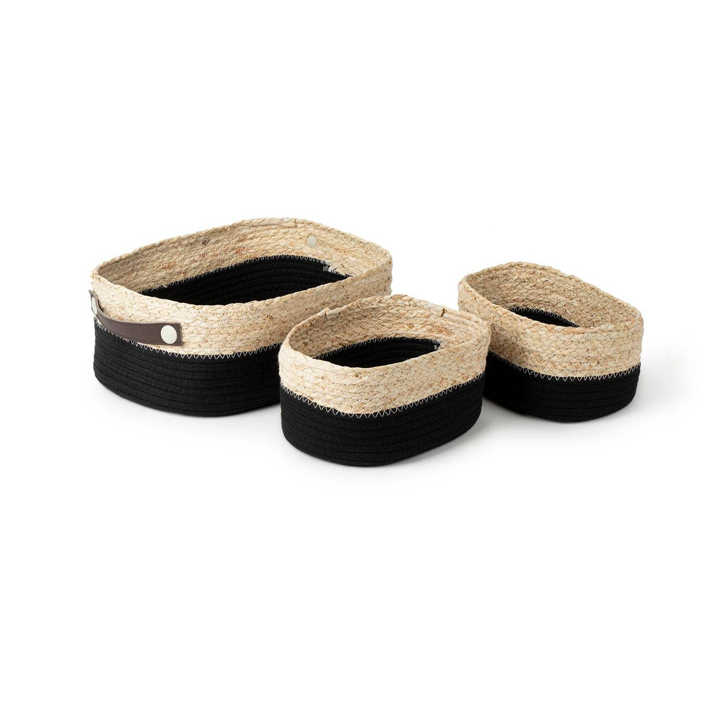 Black Organizer Three Piece Basket Set - Basketly