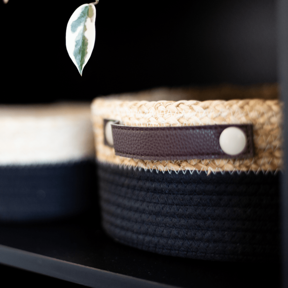 Black Organizer Three Piece Basket Set - Basketly