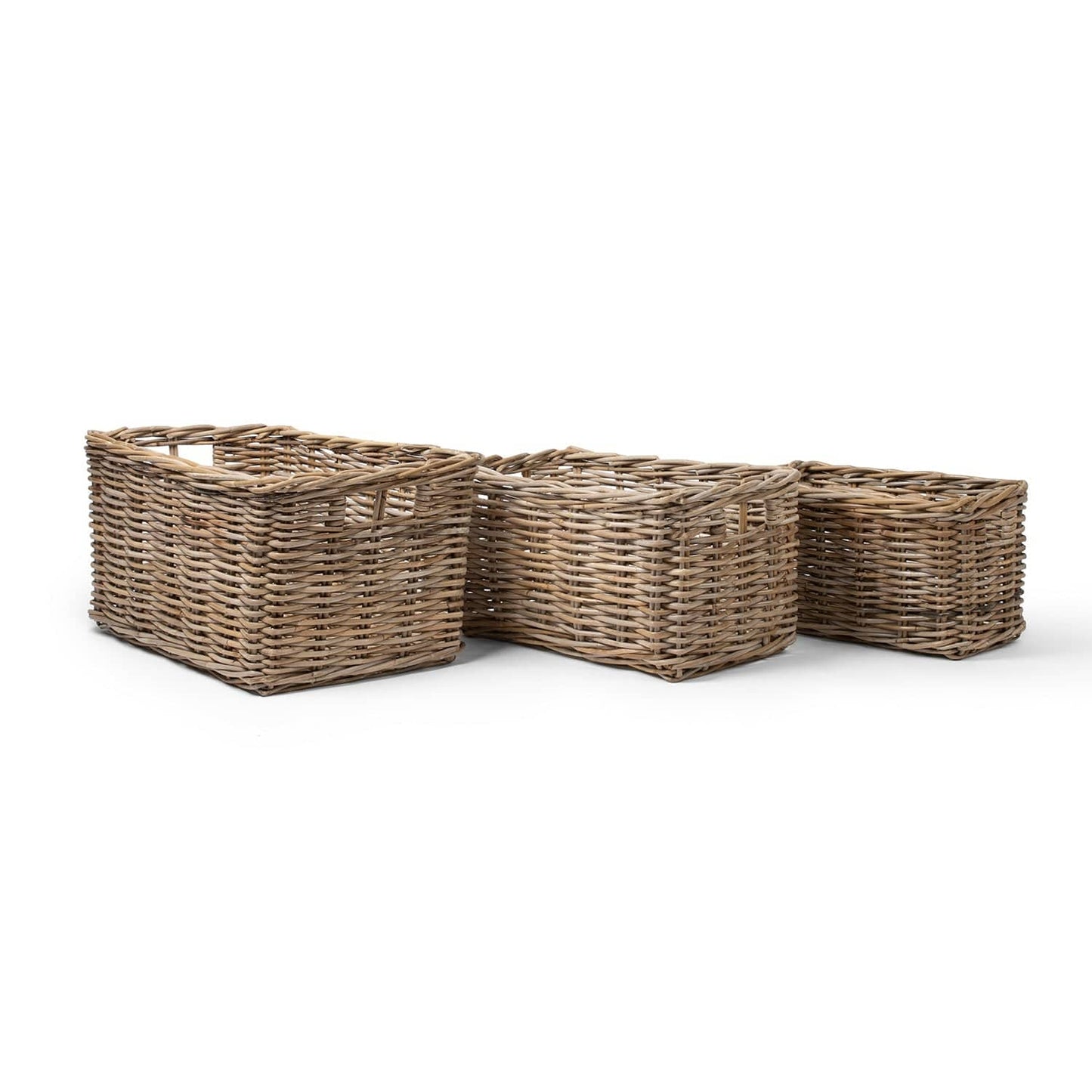 Rattan Rectangle Basket Kubu Grey