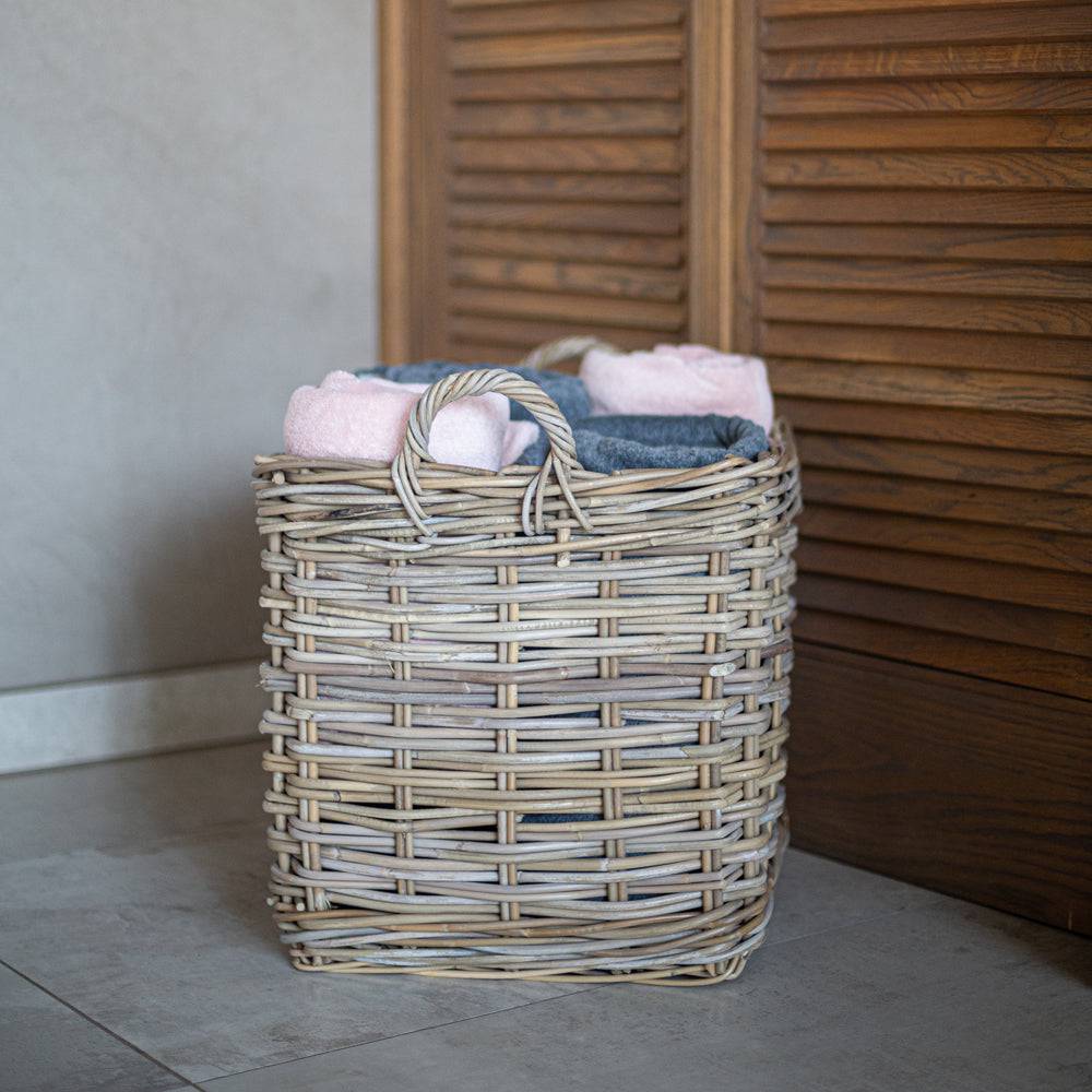 Rattan Square Kubu Grey Basket