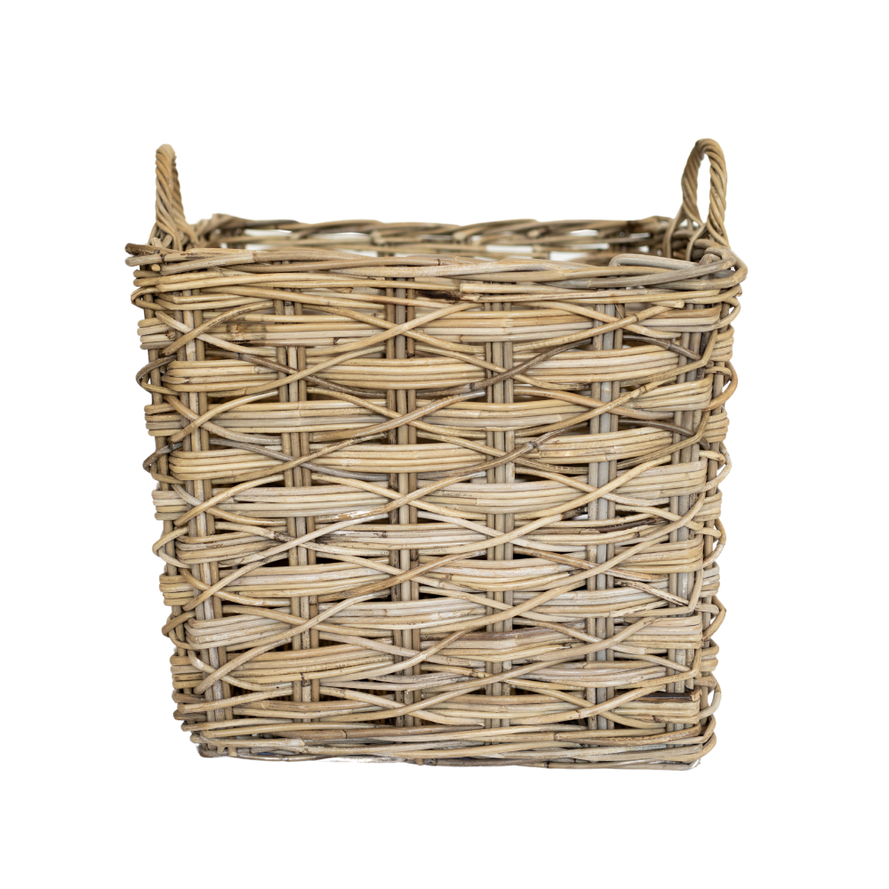 Rattan Square Basket X Weave
