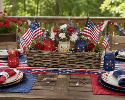 Rattan Rectangle Centerpeice Basket