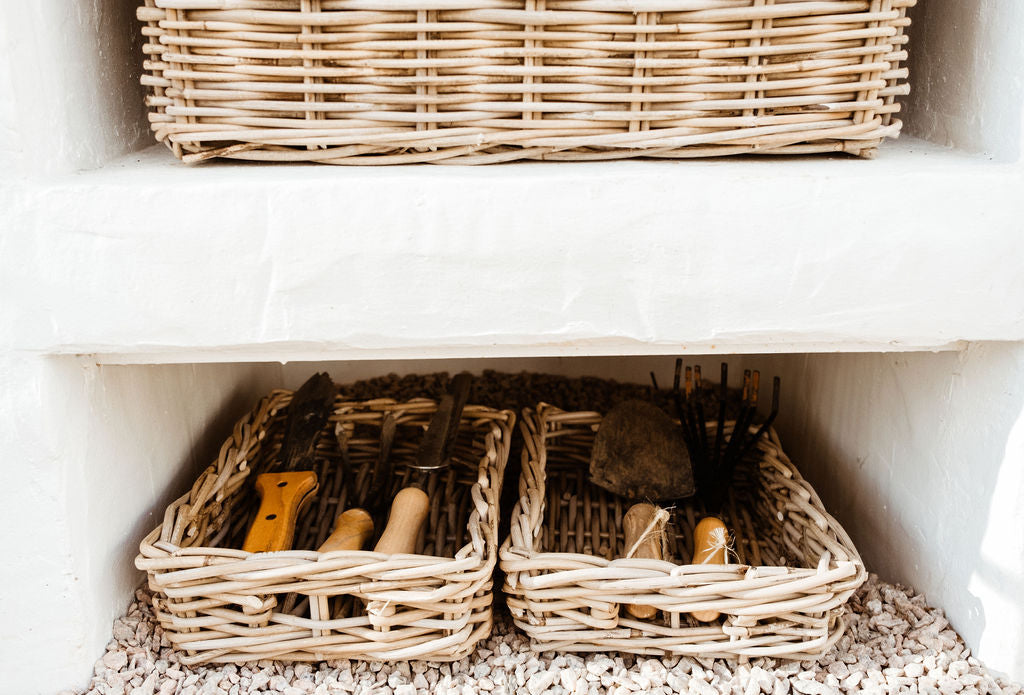 Rattan Rectangle Basket Tray - Basketly