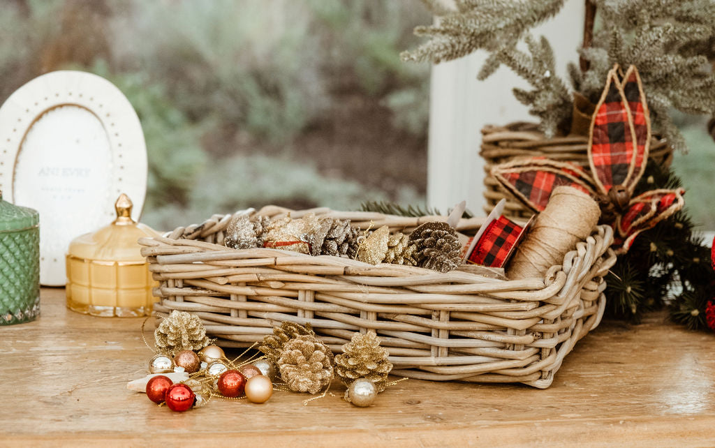 Rattan Rectangle Basket Tray - Basketly