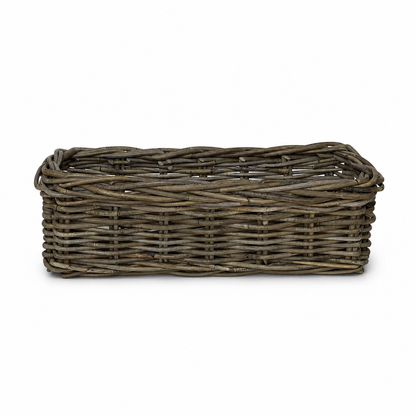 Long Rectangular Rattan Storage Baskets