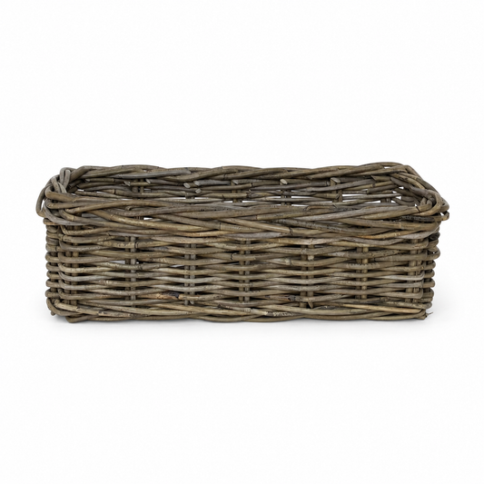 Long Rectangular Rattan Storage Baskets