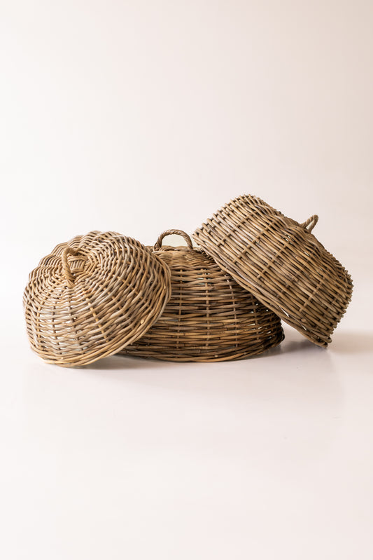 Rattan Cloche Dome Food Cover