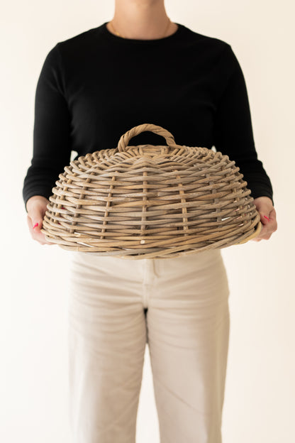 Rattan Cloche Dome Food Cover