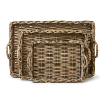 Cole Farmhouse Rattan Serving Tray