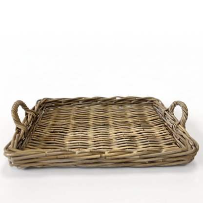 Cole Farmhouse Rattan Serving Tray