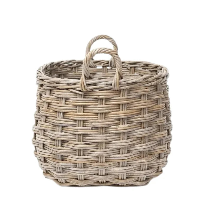 Rattan Rounded Oval Storage Basket - Basketly