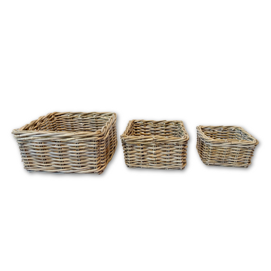Mini Rattan Square Basket Set - Basketly