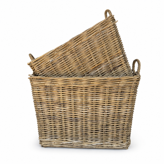 Hickory Rattan Storage Basket