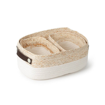 Cream Organizer Basket Set