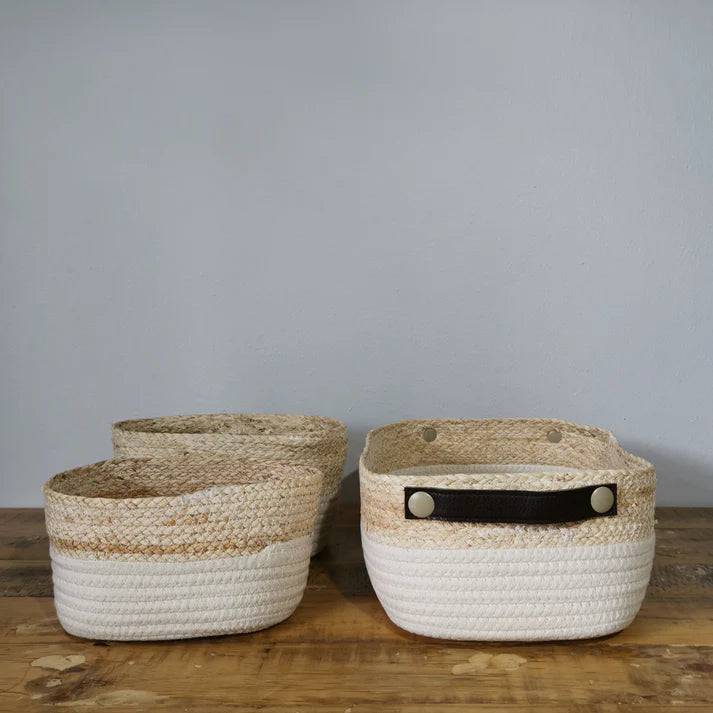 Cream Organizer Basket Set