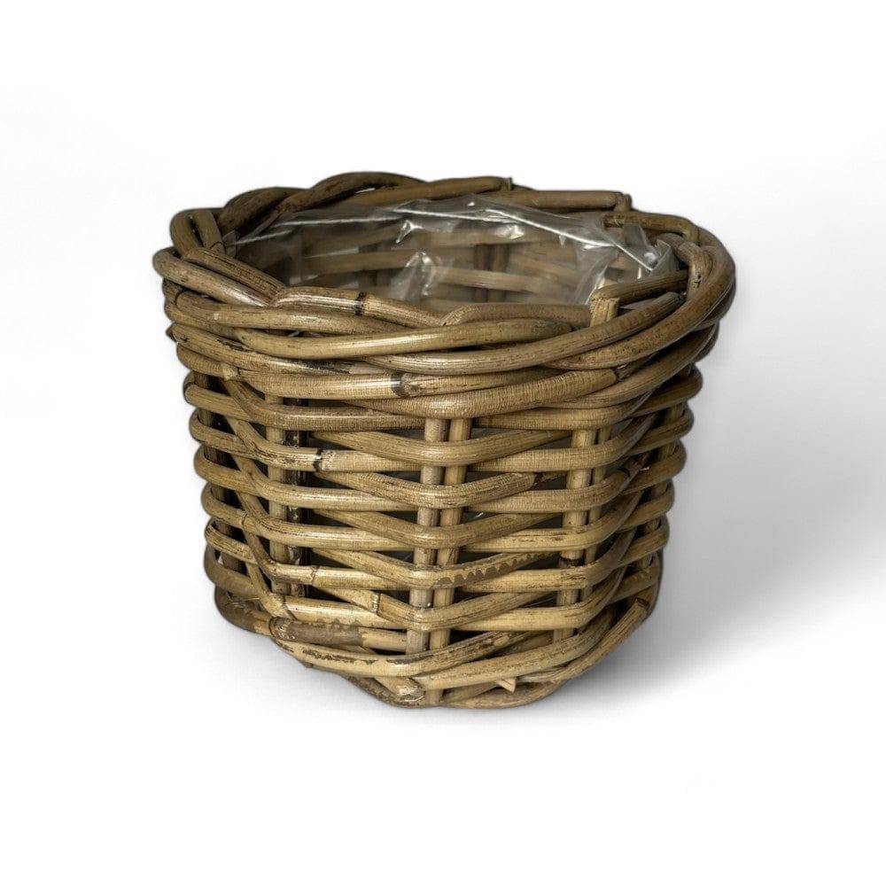 outdoor rattan plant pots Rattan Flower Pot Basket with Plastic Inner