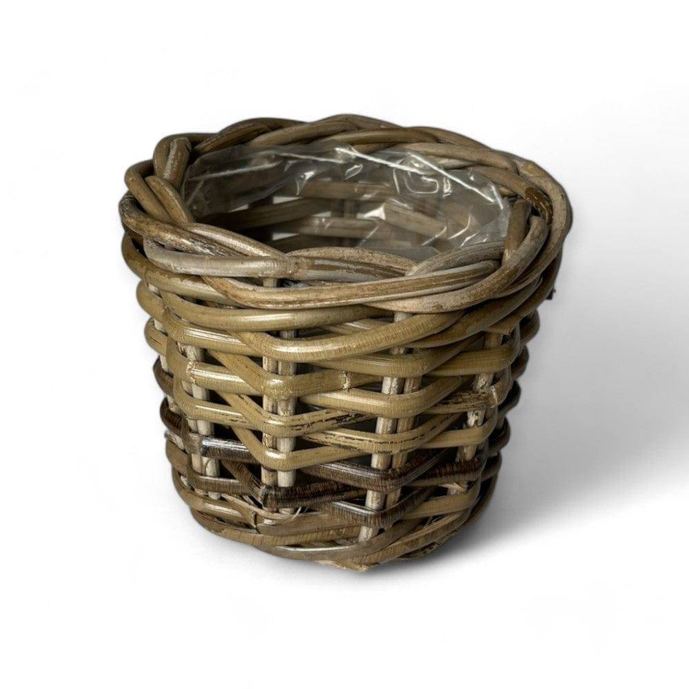 Rattan Flower Pot Basket with Plastic Inner