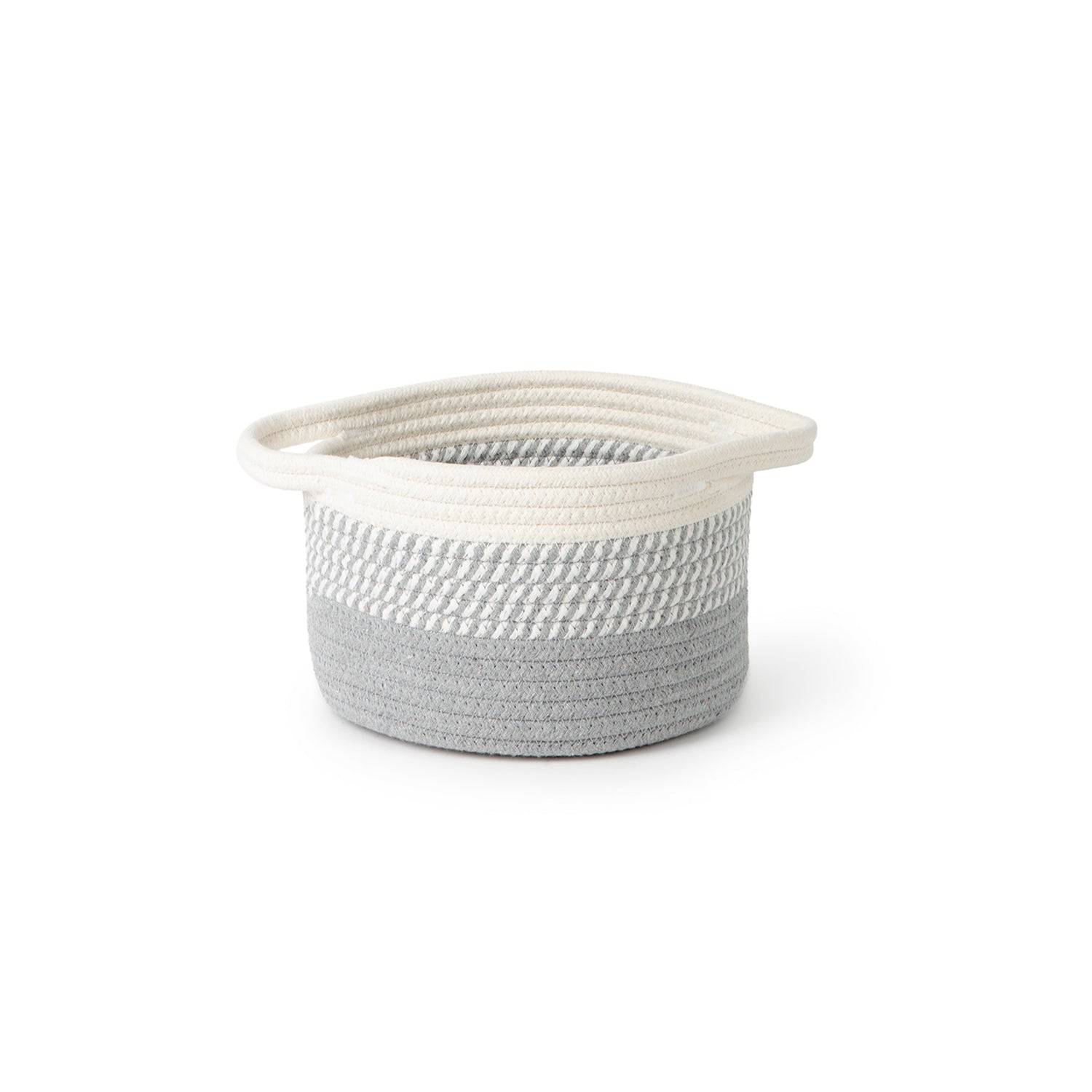 Small Grey Ombré Cotton Storage Basket