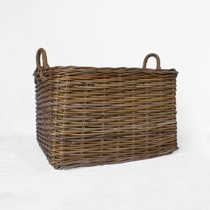 Rattan Rectangle Storage Basket with Handles