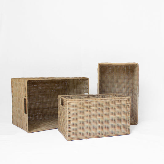 Wicker Rectangle Storage Basket Natural