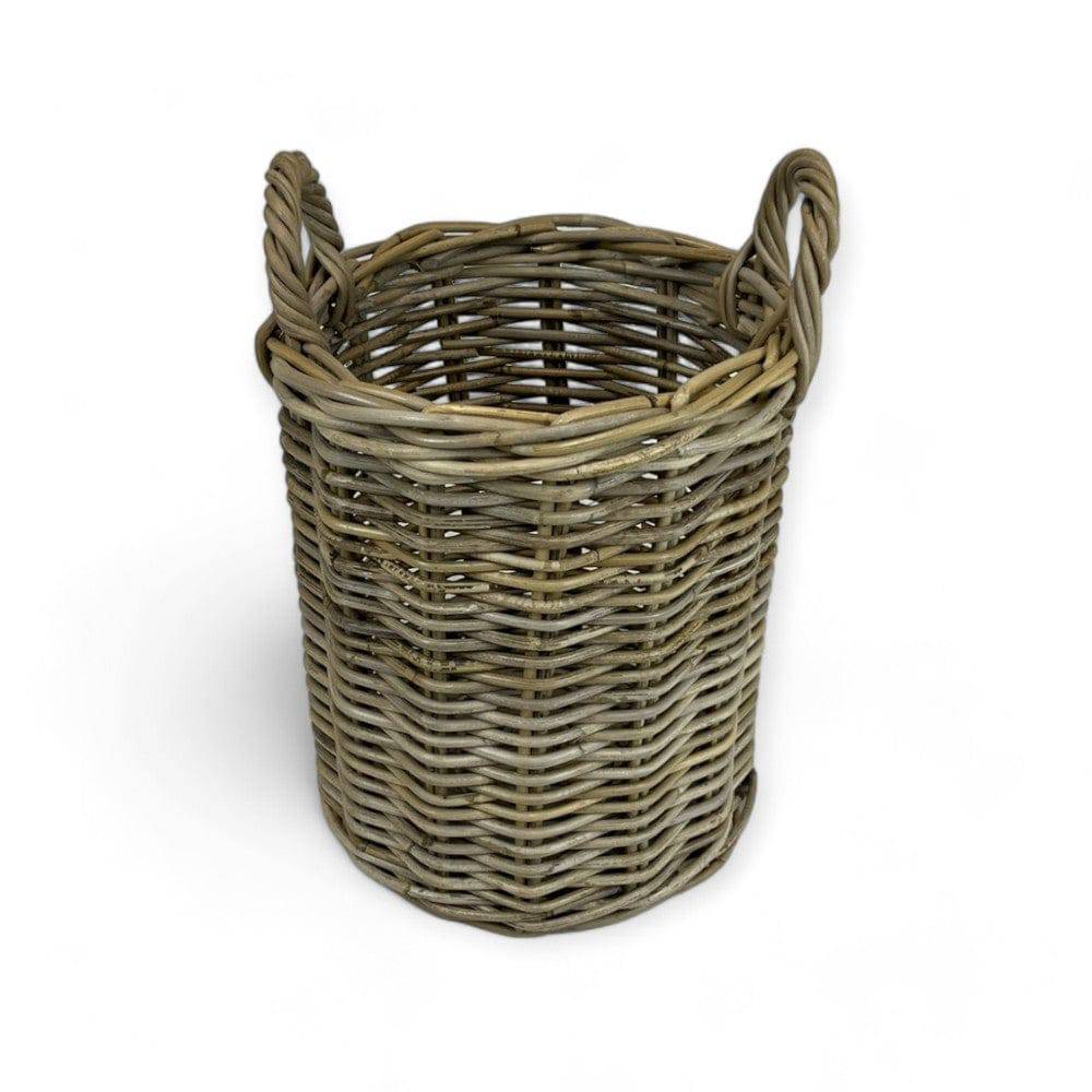 Tall Rattan Round Kubu Grey