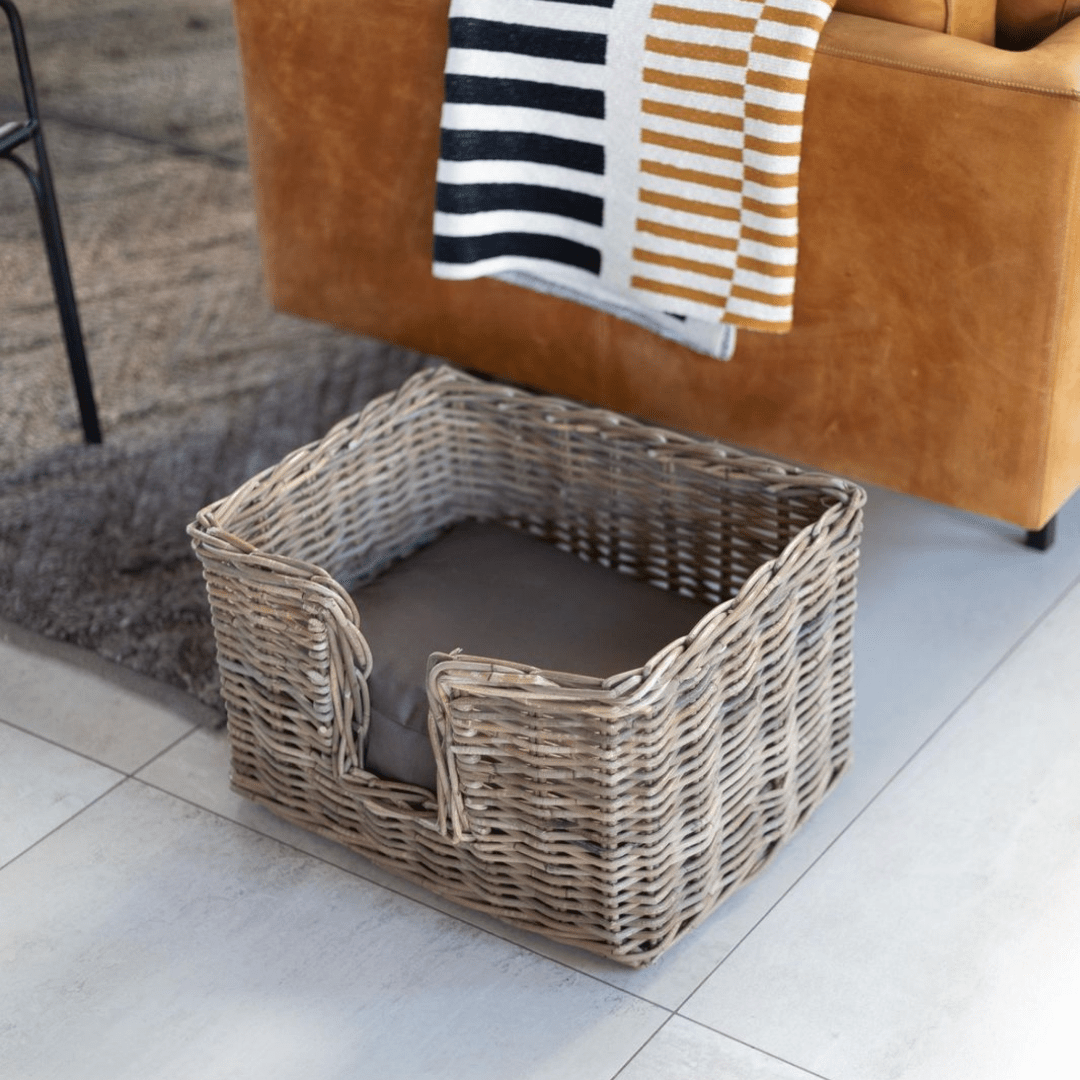 Rattan Pet Bed with Pillow - Basketly