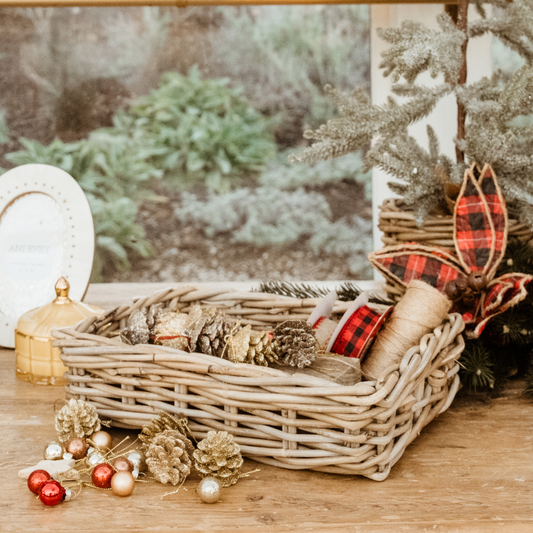 Rattan Rectangle Basket Tray